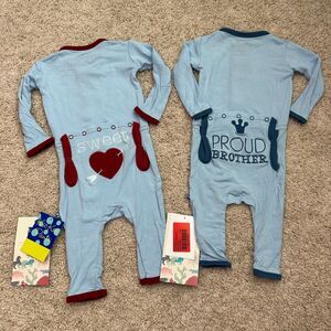 Nwt KicKee Pants Applique Coveralls Set of Two Outfits Baby 0-3 Months